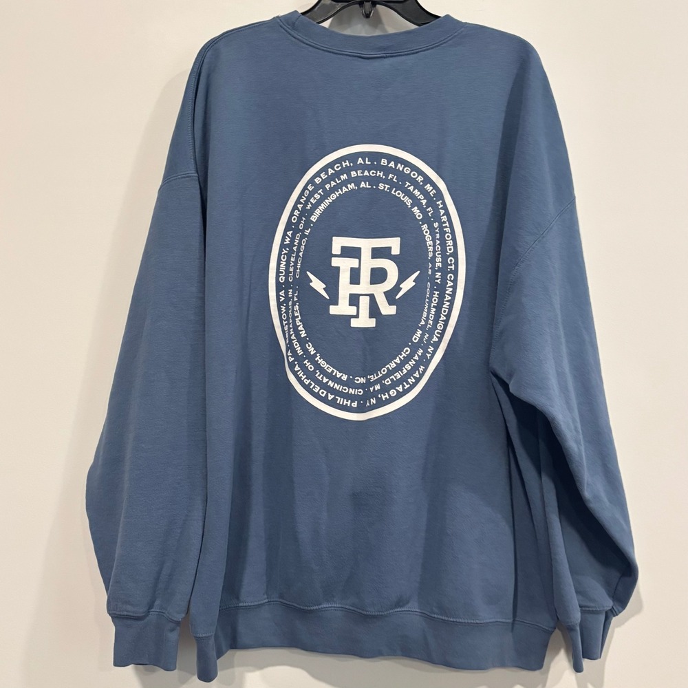 Thomas Rhett Womens Tour Sweatshirt Country Blue Graphics Oversized Large 21306